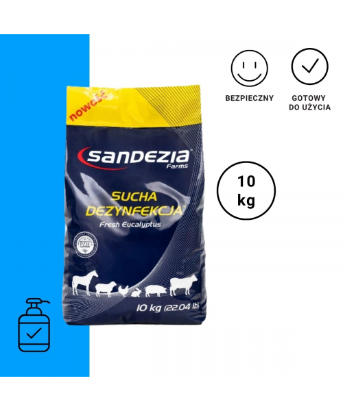 SANDEZIA sucha dezynfekcja, preparat do osuszania i dezynfekcji, obornik, budynki gospodarcze