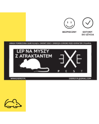Lep z wabikiem na myszy z firmy EXEPEST. Skutecznie wabi i chwyta gryzonie.