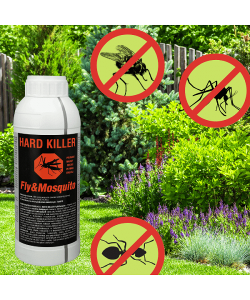 HARD KILLER preparat do oprysku na komary i muchy, dodatek - lepiszcze