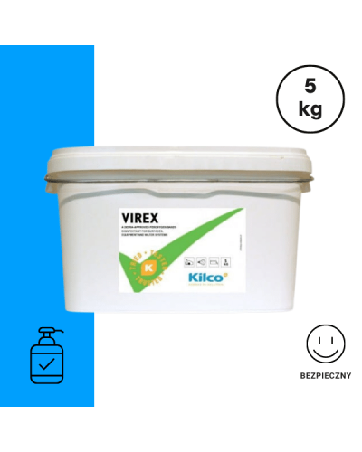 VIREX 5 kg, preparat do dezynfekcji: pomieszczenia, woda, maty dezynfekcyjne